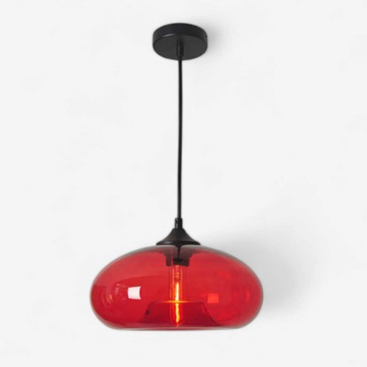 LumeCore – Glas-Pendelleuchte mit rundem Schirm