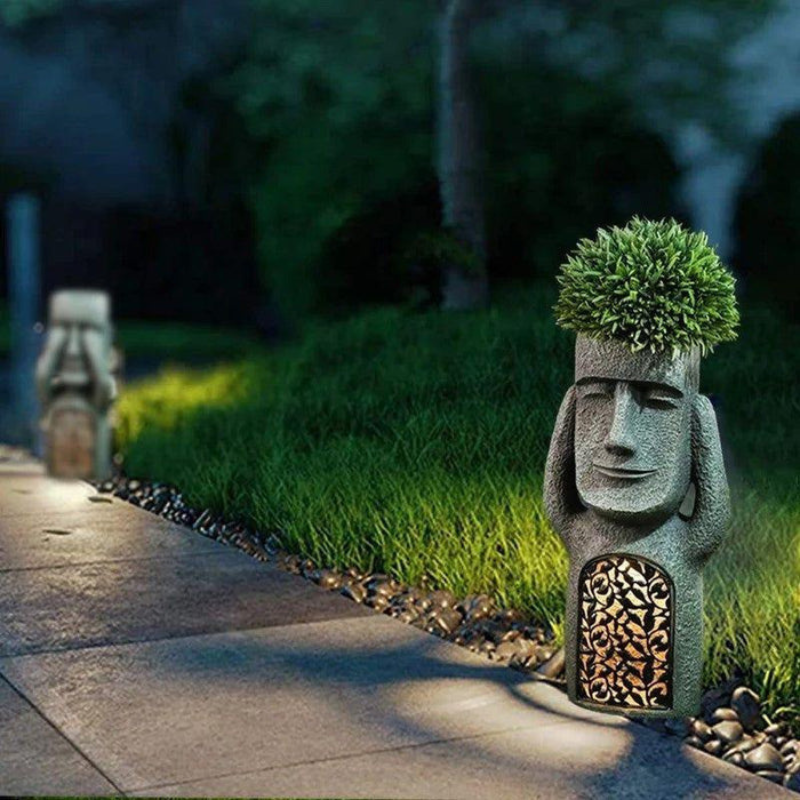 GardenGlow – Künstlerische Blumentopf-Skulptur mit Solar LED