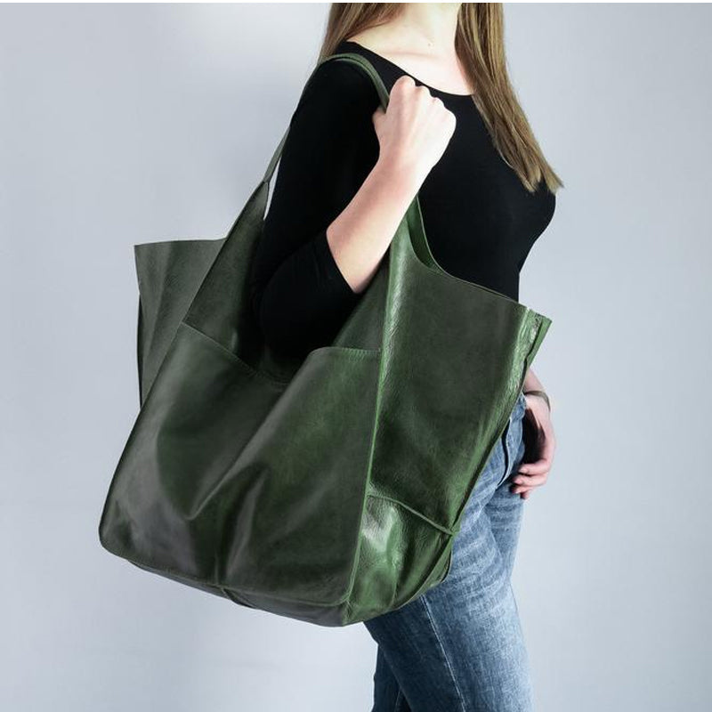 Arlina – Große Leder-Weekender Tasche mit strukturierter Form