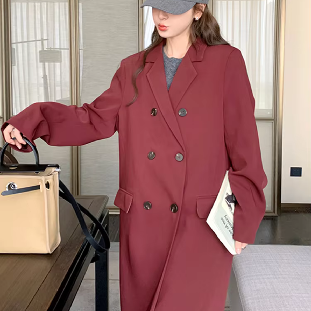 Celestia – Mid-Length Trenchcoat mit Knopfleiste