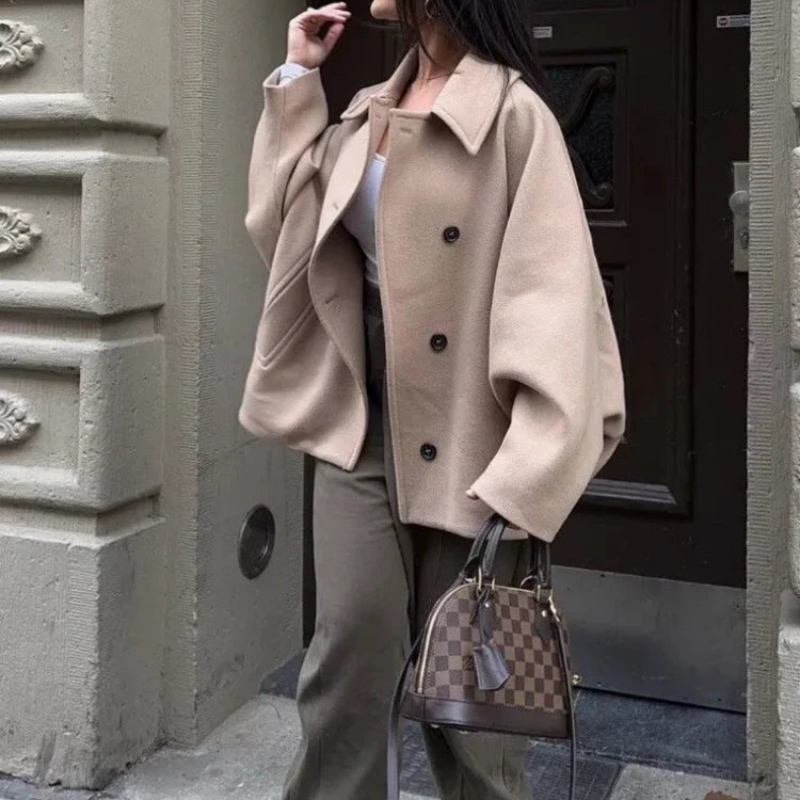 Helen – Oversize-Langarmjacke mit Knopf