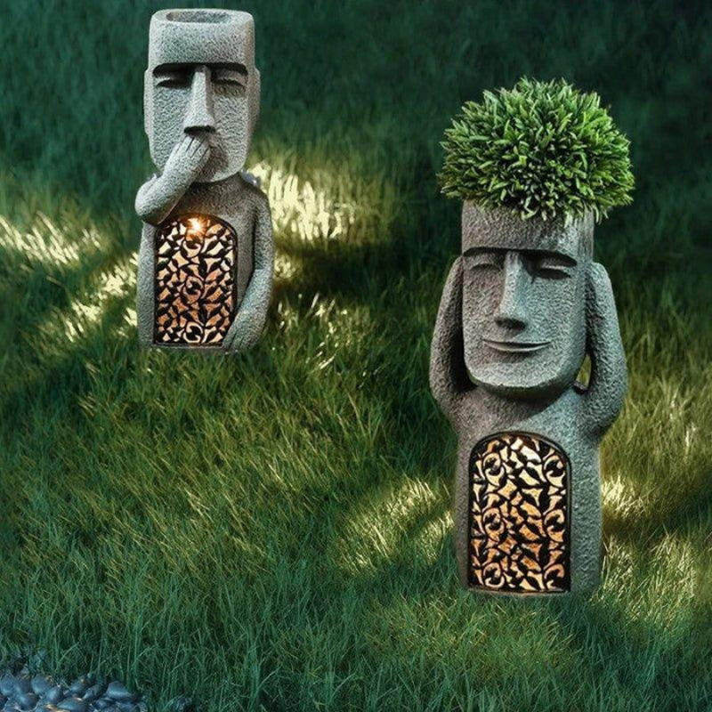 GardenGlow – Künstlerische Blumentopf-Skulptur mit Solar LED