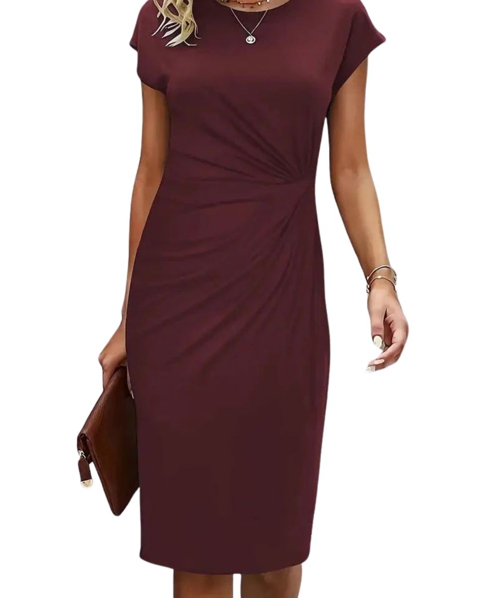 Mia – Slim-Fit-Kleid mit Rundhalsausschnitt und zeitlosem Stil