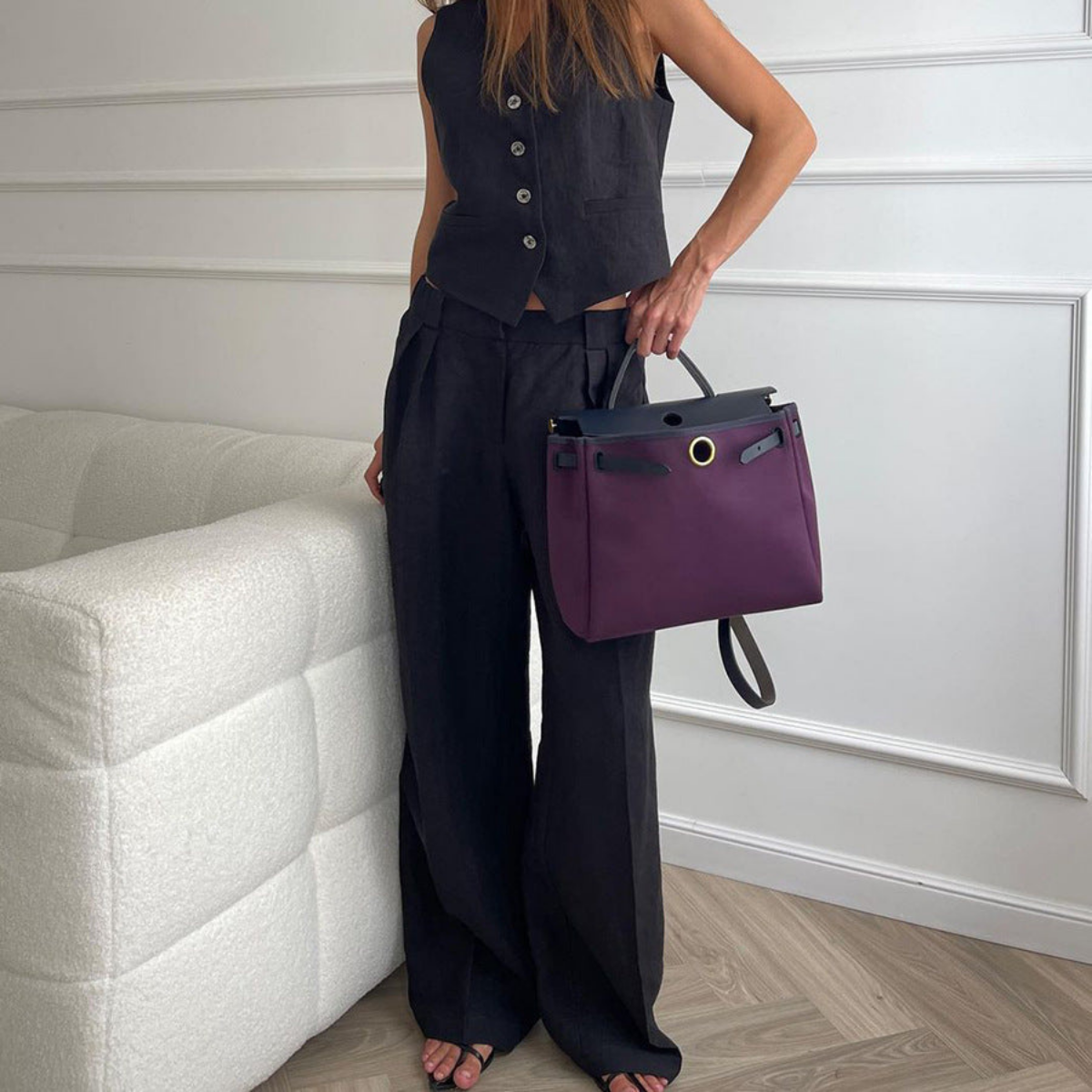 Arden – Lange Hose mit geradem Bein und ärmelloser Weste