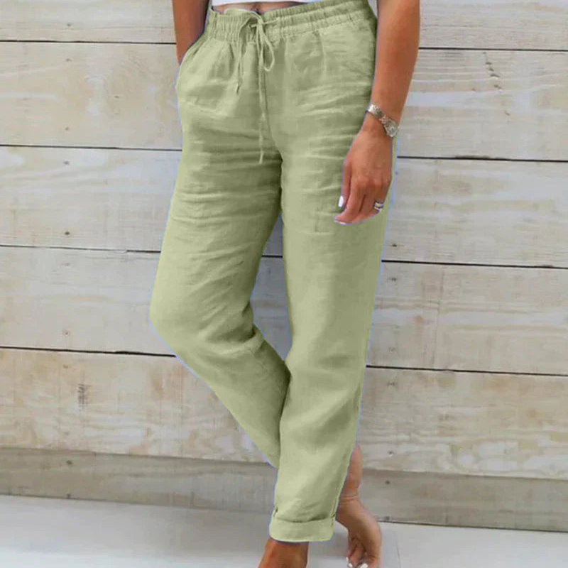 Lila – Weite Hosen mit Elastischem Bund und Gürtel