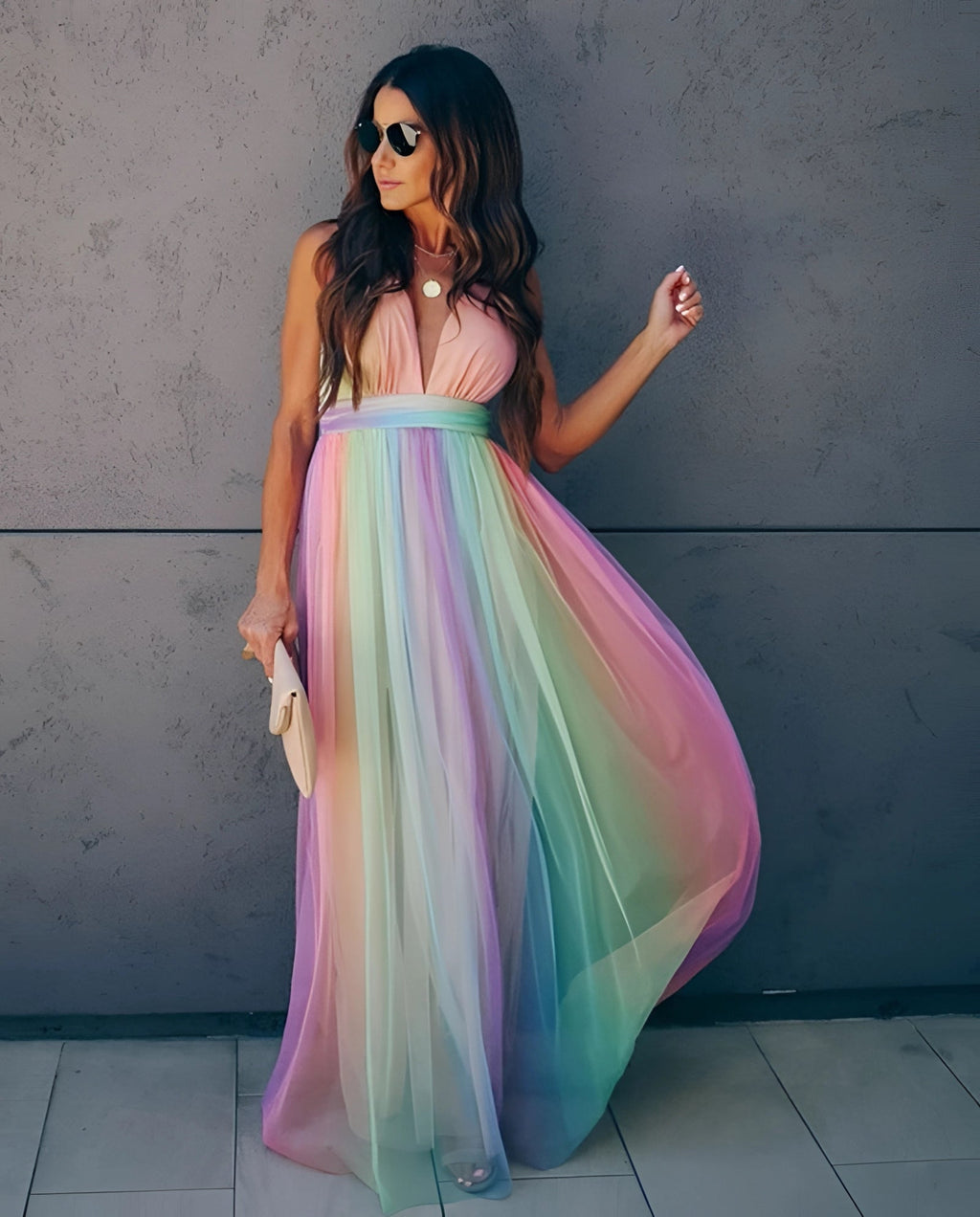 Elke – Ärmelloses Maxikleid mit fließender Silhouette