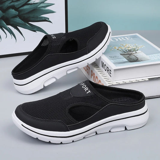 Drayven – Slip-On-Mules mit flacher Sohle und offenem Fersenbereich