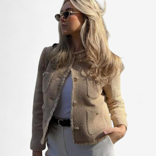 Arden – Kurzjacke mit Rundhalsausschnitt und Knöpfen