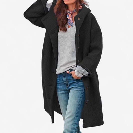 Seraphina – Lockerer Trenchcoat mit Kapuze und Langen Ärmeln
