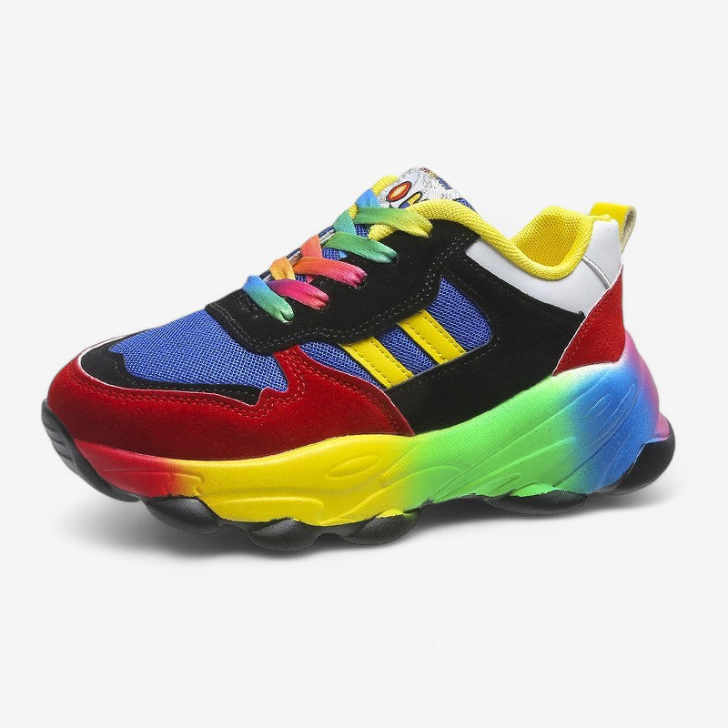 Aurora – Lässige Schnür-Sneaker mit Regenbogen-Sohle