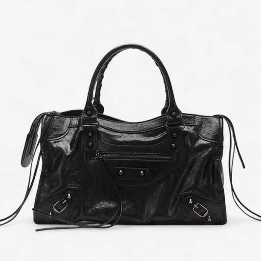 Lunaria – Handtasche mit mehreren Reißverschlüssen und Schulterriemen