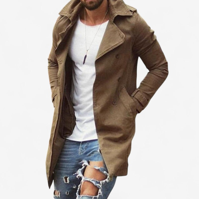 Leonard – Trenchcoat mit Reverskragen, Knopfleiste und langen Ärmeln