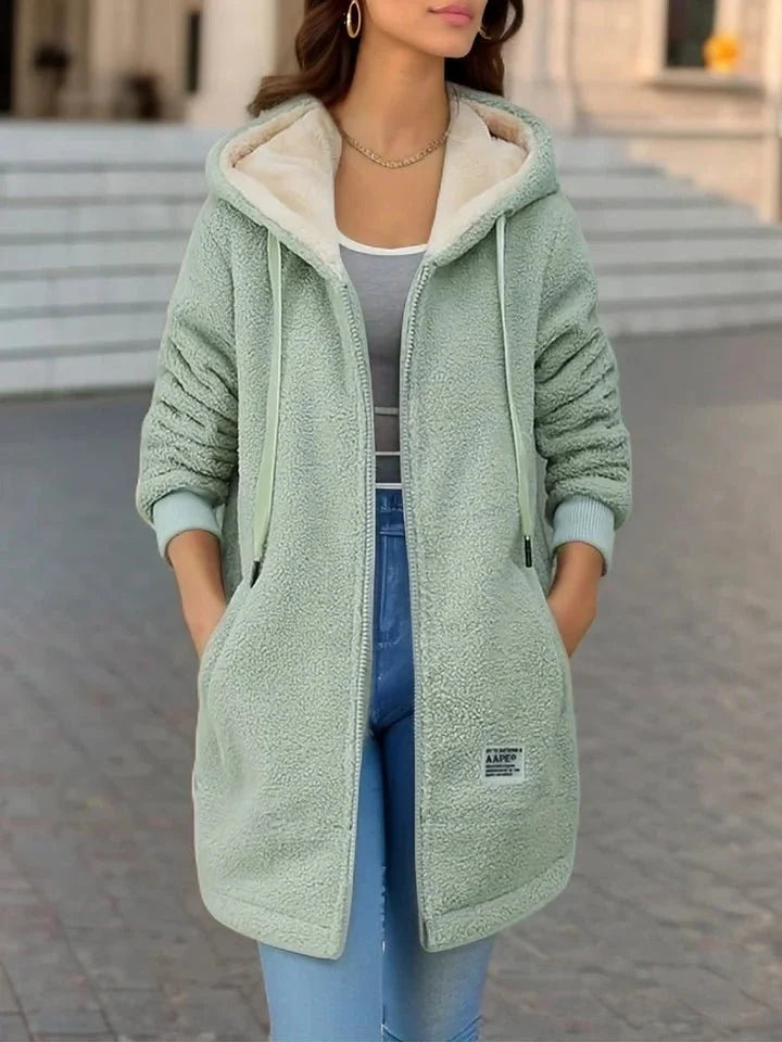 Emilia – Langärmlige Kapuzenjacke mit Reißverschluss