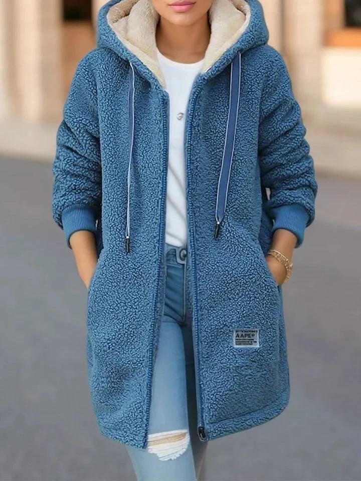 Emilia – Langärmlige Kapuzenjacke mit Reißverschluss