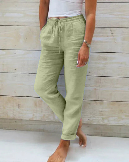 Lena – Hochtaillierte Freizeit-Hose mit Elastischem Bund