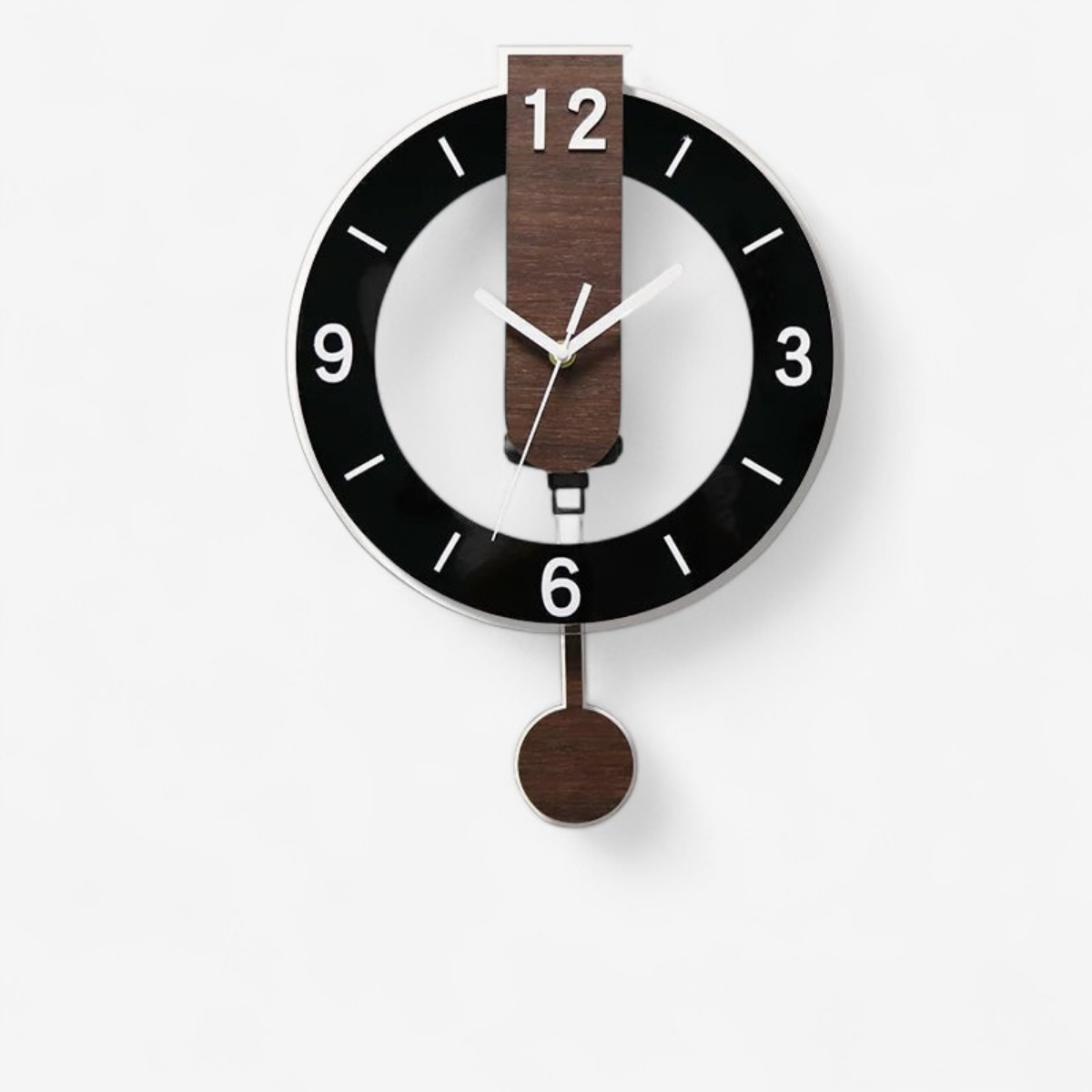 TimeCrafter – Retro-Wanduhr aus Holz mit schwingendem Pendel