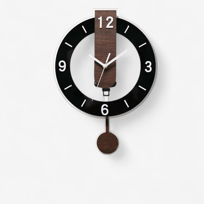 TimeCrafter – Retro-Wanduhr aus Holz mit schwingendem Pendel