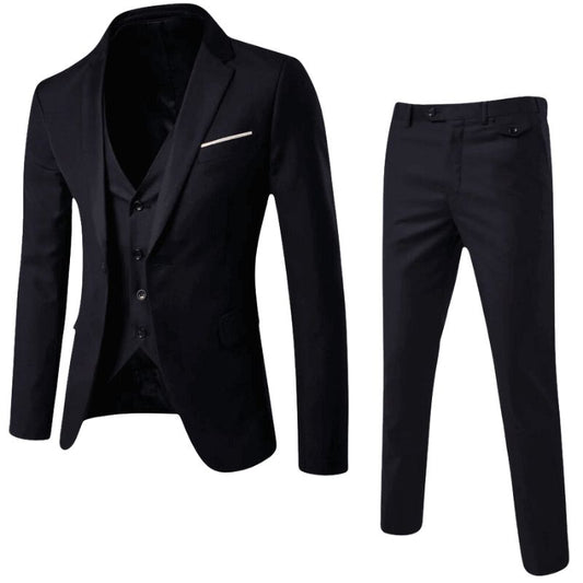 Frank – Dreiteiliger Slim-Fit-Anzug mit klassischem Schnitt und maßgeschneiderten Details