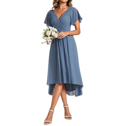 Maya – Midikleid mit kurzen Ärmeln und V-Ausschnitt
