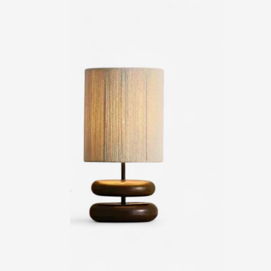 ZenWeave – Holz-Tischlampe mit Seilgeflecht-Schirm
