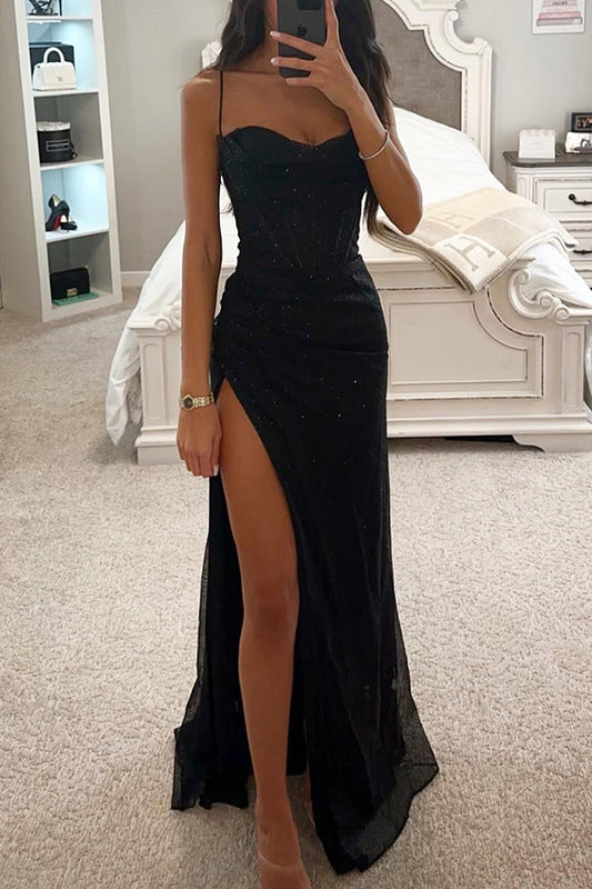 Elira – Ärmelloses Kleid in Bodenlänge mit Seitenschlitz