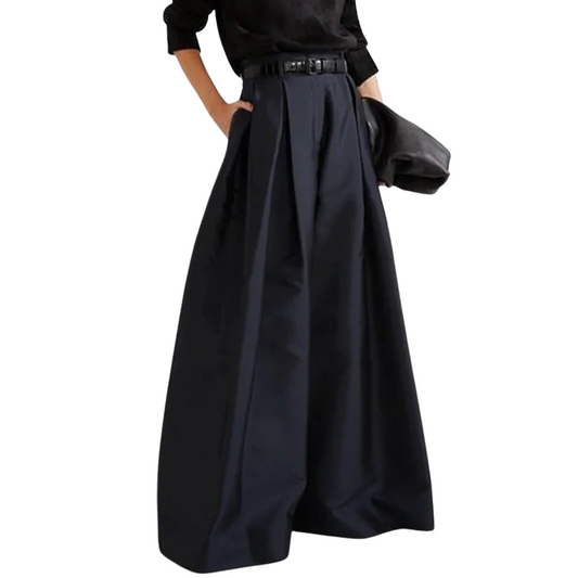 Emilia – High-Waist-Hose mit weitem Bein und Falten vorne