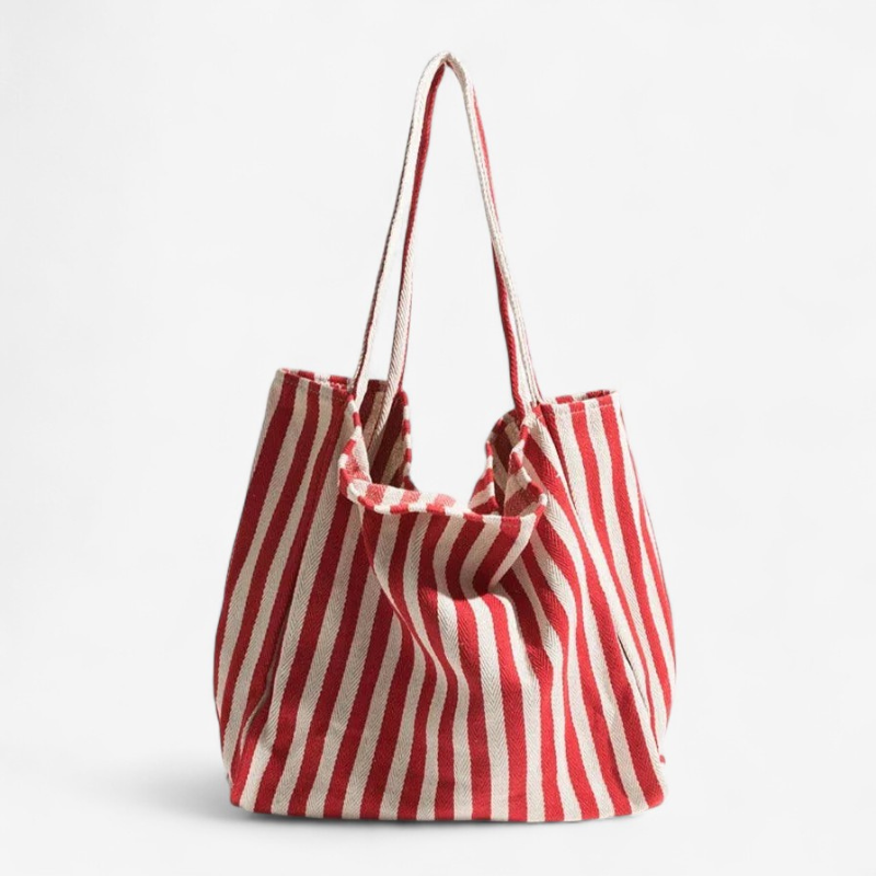 Sofia – Gestreifte Tote-Tasche mit übergroßer Form
