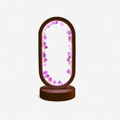 LunaAmor – Moderne Amethystlampe mit poliertem Sockel