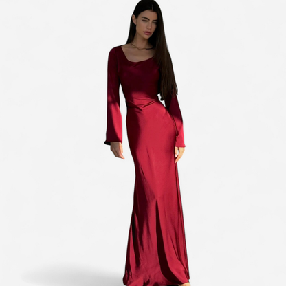 Sophie – Langärmeliges Maxikleid mit fließender Silhouette