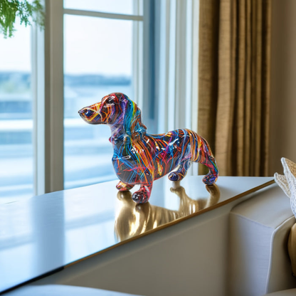 ColorDach – Mehrfarbige Dackel-Figur mit glänzender Oberfläche