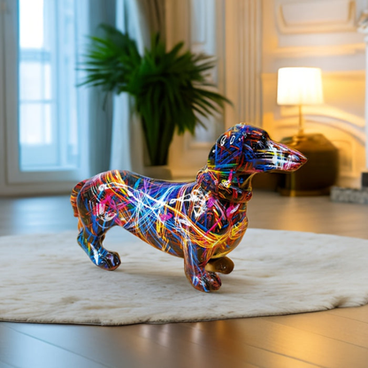 ColorDach – Mehrfarbige Dackel-Figur mit glänzender Oberfläche