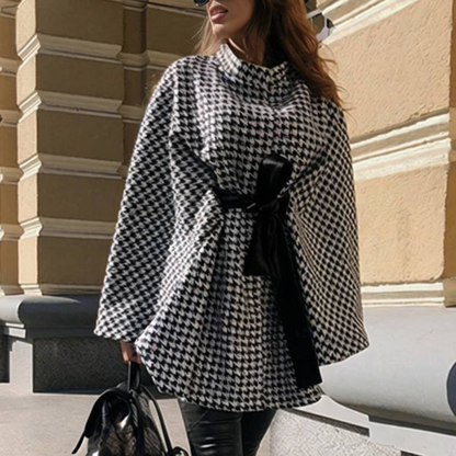 Manon – Mantel mit Batwing-Ärmeln und Print verstellbarem Gürtel