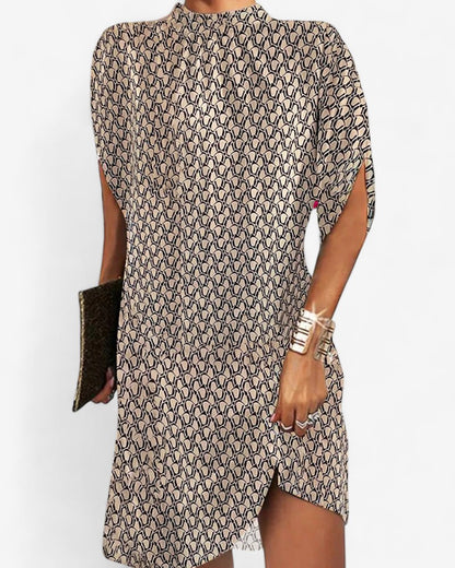 Lily – Knielanges Kleid mit Halbärmel-Print