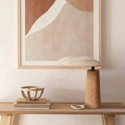 WoodLoom – Schreibtischlampe mit rechteckigem Sockel und aufrechtem Schirmhalter