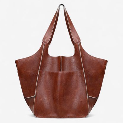 Arlina – Große Leder-Weekender Tasche mit strukturierter Form