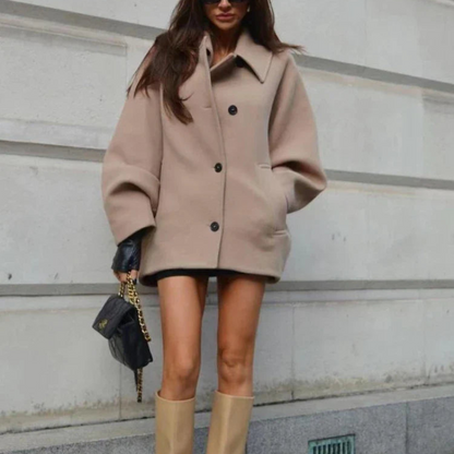 Helen – Oversize-Langarmjacke mit Knopf