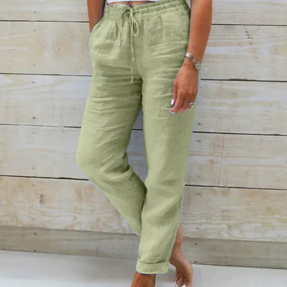 Lila – Weite Hosen mit Elastischem Bund und Gürtel