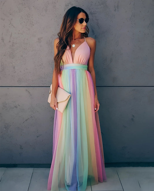Elke – Ärmelloses Maxikleid mit fließender Silhouette