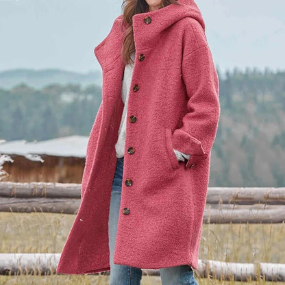 Seraphina – Lockerer Trenchcoat mit Kapuze und Langen Ärmeln