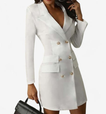 Seraphina – Blazer-Kleid mit langen Ärmeln und einreihiger Knopfleiste