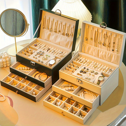 LuxeVault – Schmuckbox aus Leder mit mehreren Schubladen