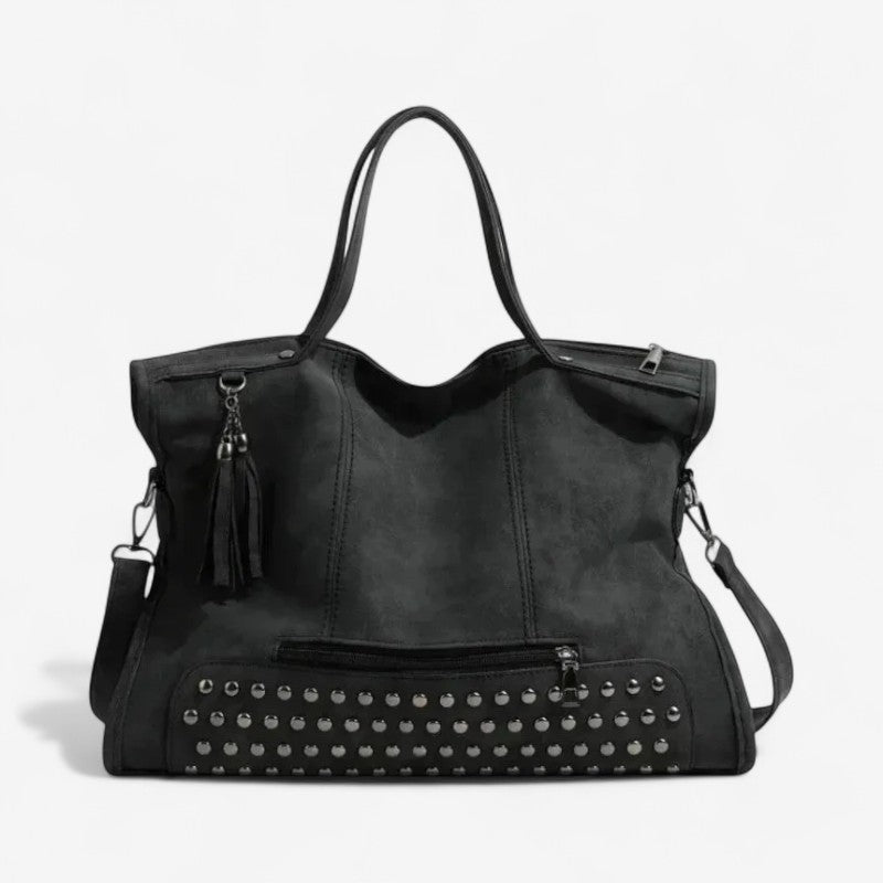 Isabelle – Große Schultertasche mit Nieten und verstellbarem Riemen