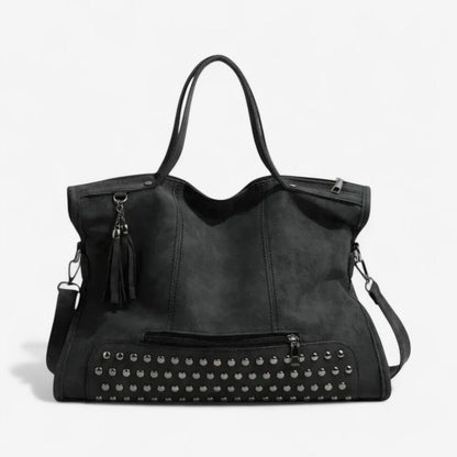 Isabelle – Große Schultertasche mit Nieten und verstellbarem Riemen