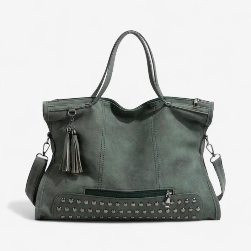 Isabelle – Große Schultertasche mit Nieten und verstellbarem Riemen